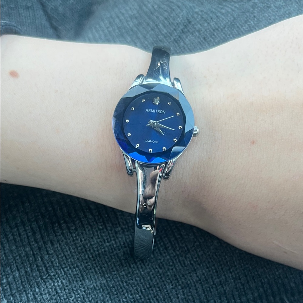 Armitron Women's Watch with Blue Dial and Silver Band